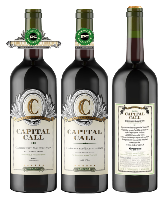 Custom wine bottle neck and back labeling example