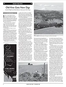 Screenshot of Oregon Wine Press Article