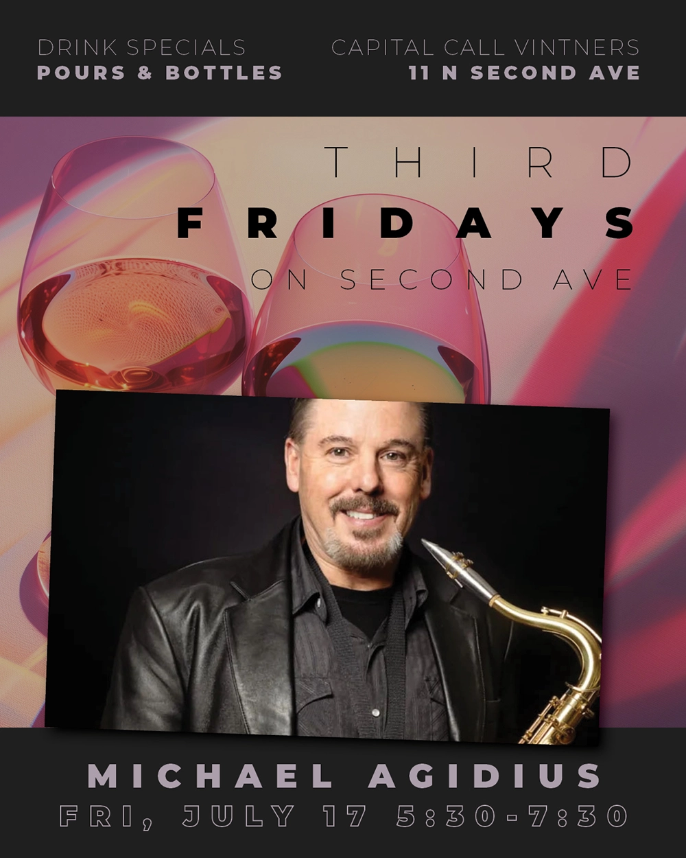 Michael Agidius Third Fridays Live Music Poster Walla Walla