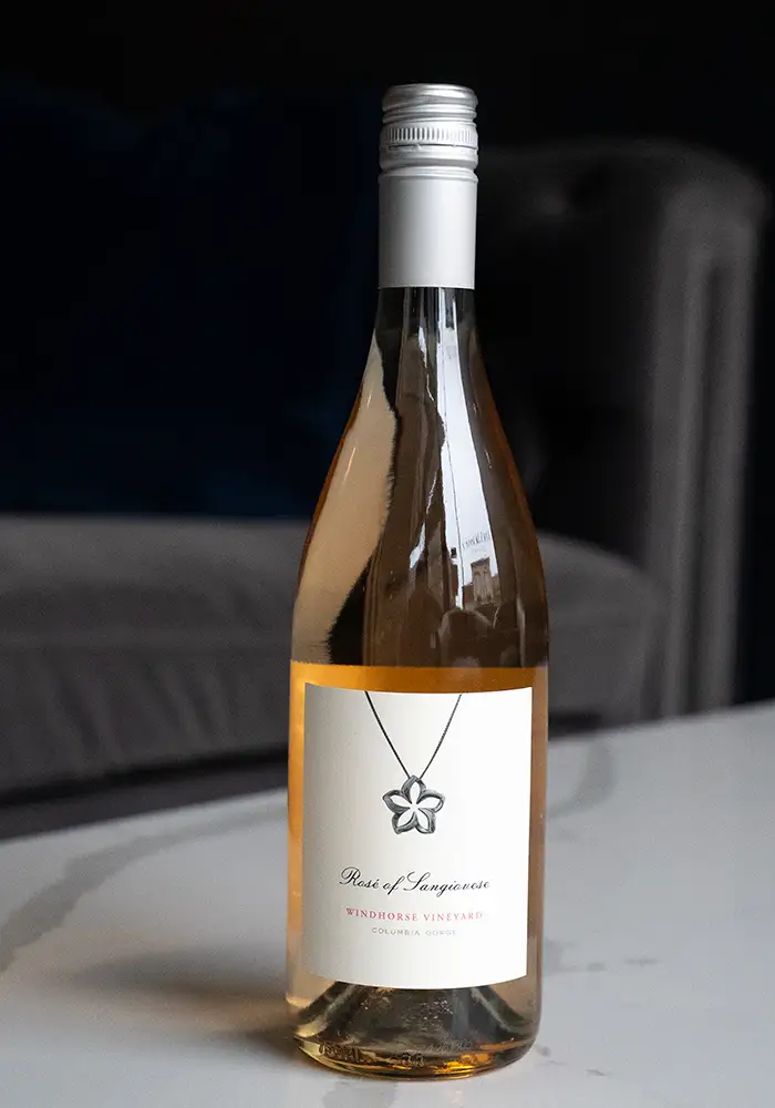 Rose of Sangiovese on table